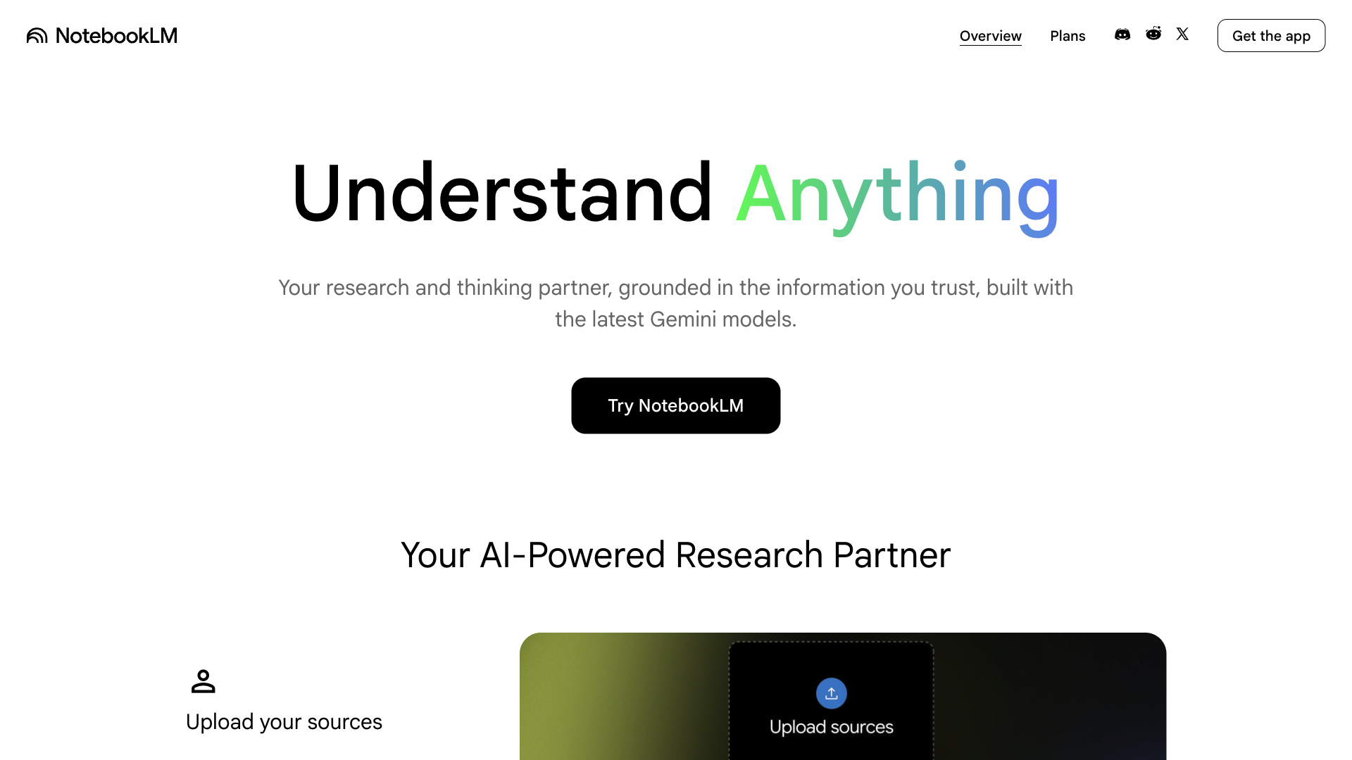 NotebookLM landing hero